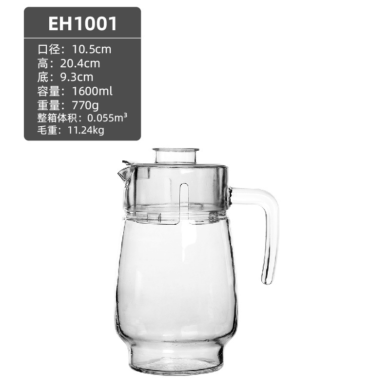 Hervidor de vidrio grueso, hervidor de agua frío doméstico resistente al calor de gran capacidad, olla de jugo, tetera, hervidor de restaurante image 7