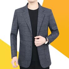 中年男士秋春夏新款商务休闲西服男士厚西装外套男上衣中年爸爸装