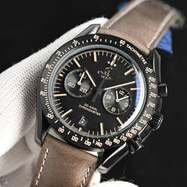 海马超霸系列月之暗面腕表月球表日期星期月份显示多功能计时码表