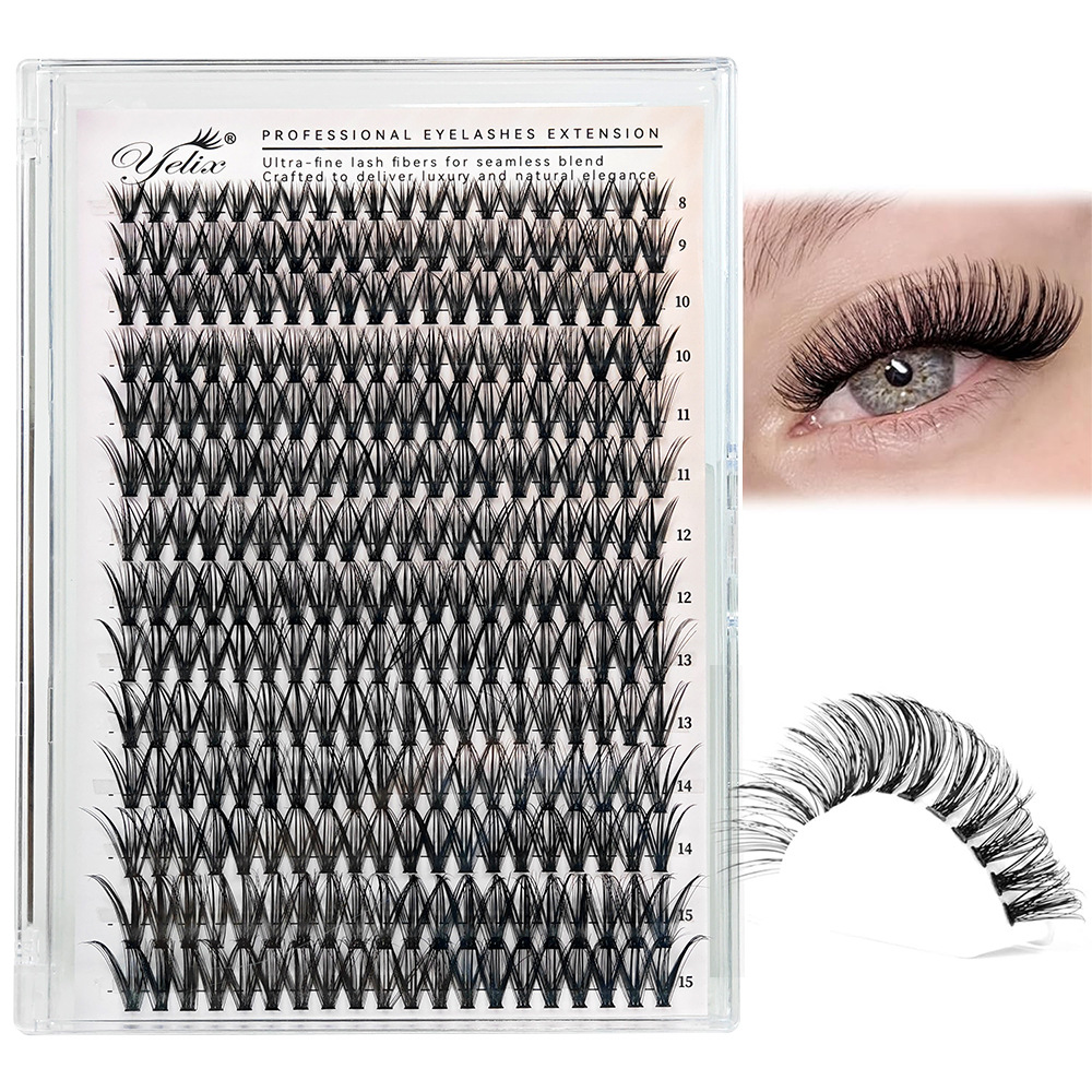 Europeas y estadounidenses falsas pestañas 30D40D50D transfronterizas DIY 32 filas 640 ramas de pelo grueso libro de pestañas de comercio exterior