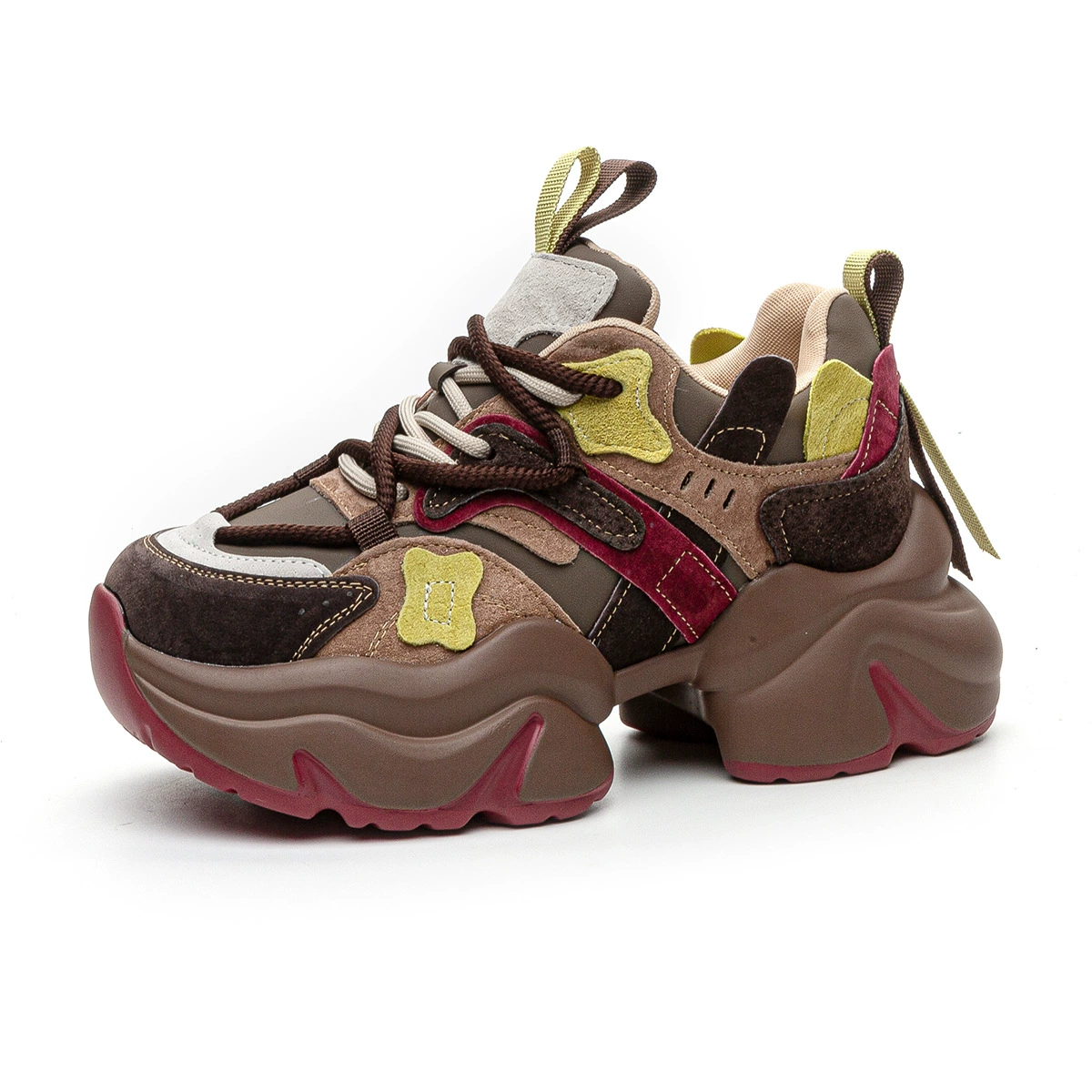 Fleece-lined Winter Platform Sneakers, Genuine Leather, Chunky Sport Style