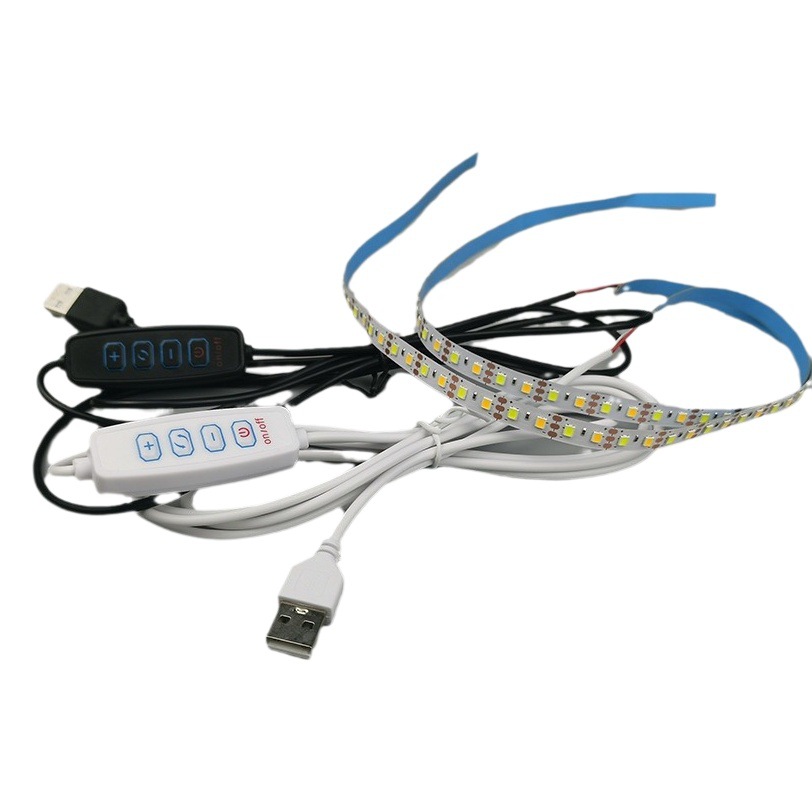 Tira de luces LED de 5v para pintura de luz, con tres colores de atenuación, 120 LED, interruptor de atenuación continua, ideal para manualidades, regalos, embalaje y decoración.