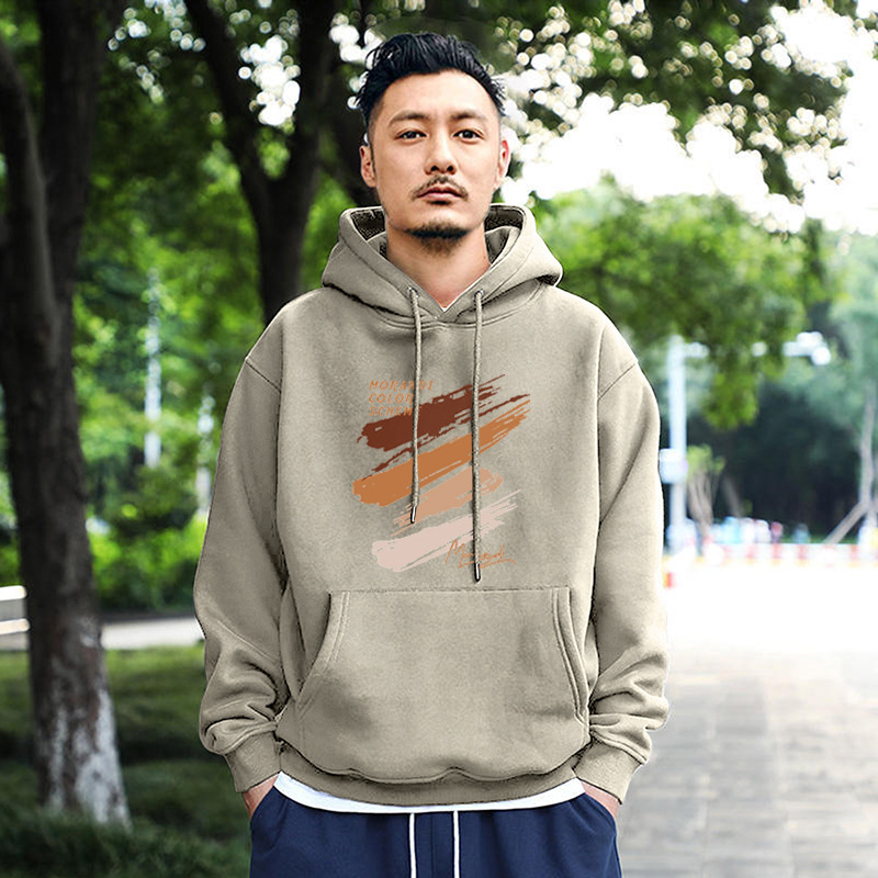 440g winter Yu Wenle fashion brand men's hoodie men's hooded jacket simple top loose fleece-lined hoodie 440g winter Yu Wenle fashion brand men's hoodie men's hooded jacket simple top loose fleece-lined hoodie