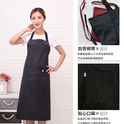 Waterproof apron with extended length kitchen oil-resistant cooking adult apron waistcoat fish and seafood catering cover garment waiter workwear logo
