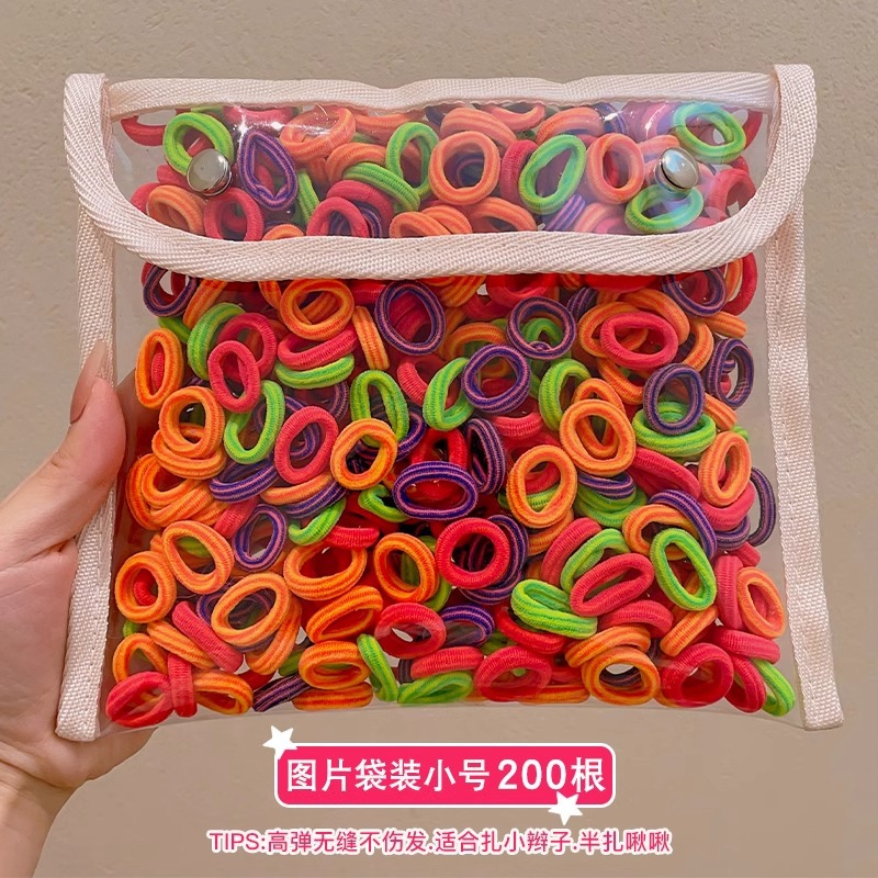 Anillo de cabello de color para niños banda de goma de alta elasticidad cuerda de cabeza niñas no lastimas toalla de cabello anillo de cabello cuerda de goma adornamiento para el cabello