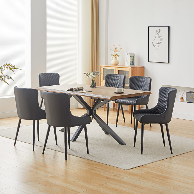 Mesa de comedor de madera sólida de Amazon mesa de negociación nórdica moderna mesa de comedor de madera MDF