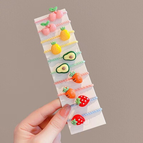 Adorable cartoon rubber band baby hair tie for girls, high elasticity hair ribbon, does not damage hair, popular rubber band for children