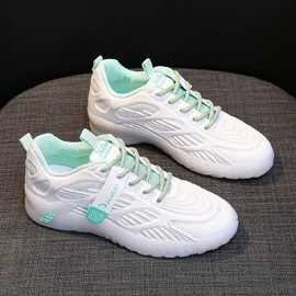 小白鞋2023新款夏季薄款透气女鞋网面运动鞋休闲跑步鞋魔术贴小众