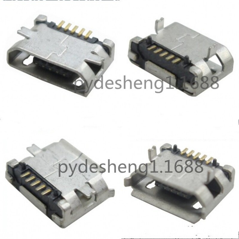 Supply Smd Micro USB 5P B-Type Plug-In Board Flat Mouth Extension with Positioning (Foot Pitch 5.65/6.4/7.15