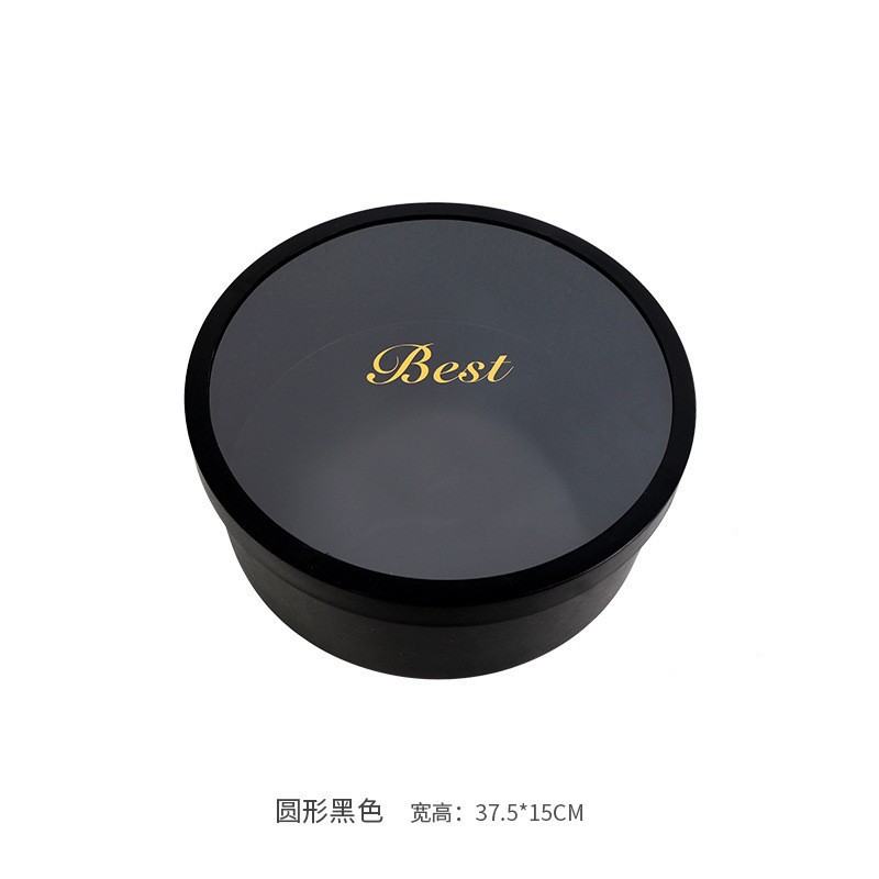 Caja de embalaje redonda portátil de alta gama para frutas y flores, juego de cuatro piezas de invierno, caja redonda transparente para frutas y flores con ventana, caja de regalo