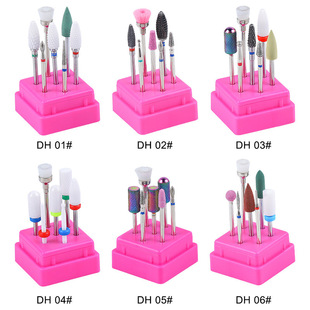 7-Piece Set of Nail Ceramic Tungsten Steel Alloy Grinding Heads for Nail Removal and Polishing Tools Ceramic Grinding Heads
