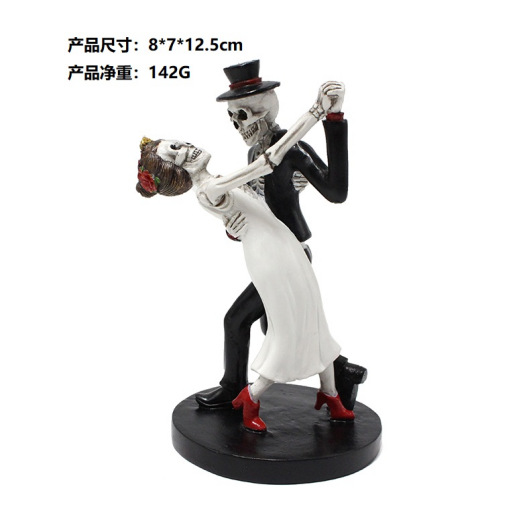 Ghost Festival Halloween Party Atmosphere Decorations Skull Lover Dance Doll Resin Ornaments Spot Batch