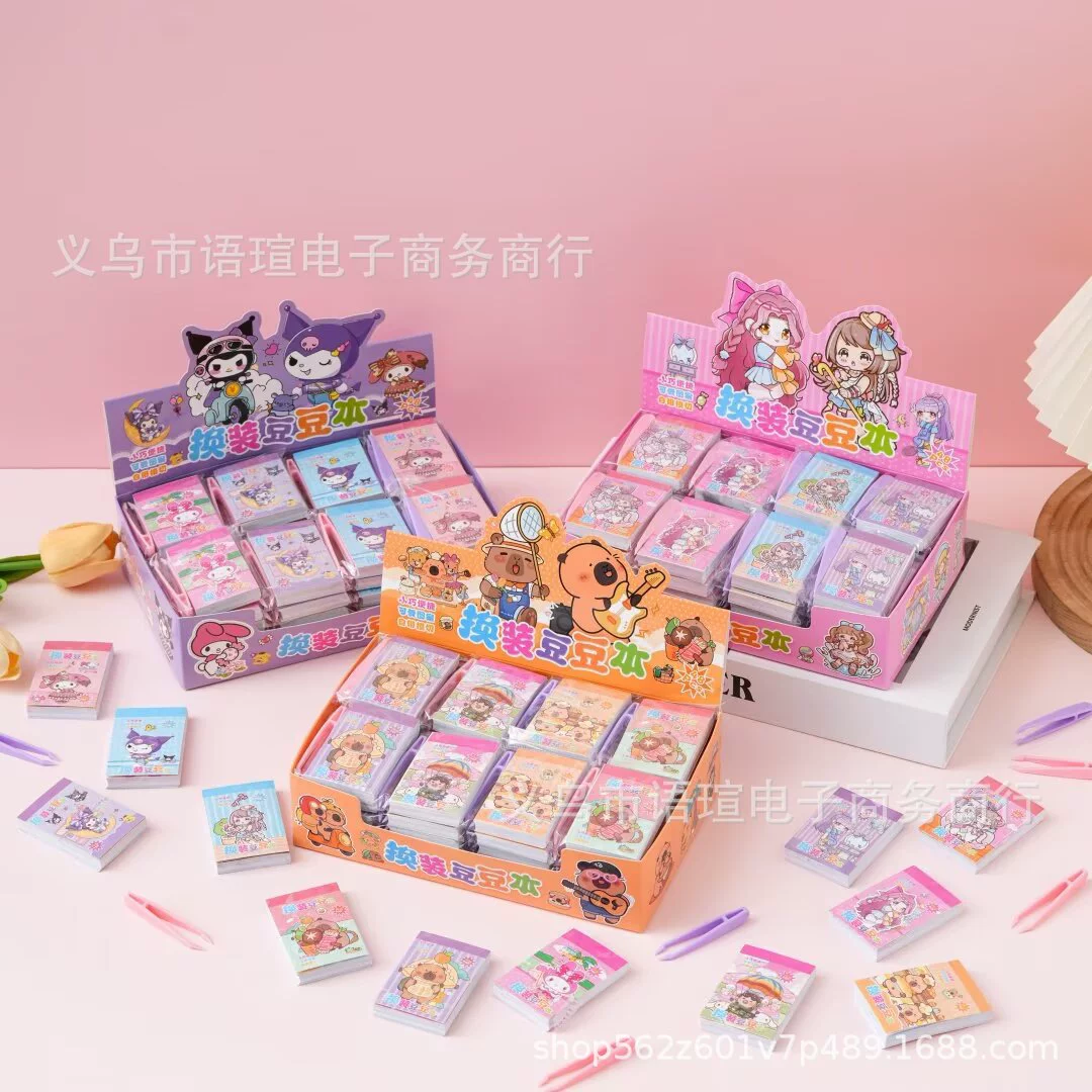 Новая мини-мультяшная шапочка для раскрашивания и одевания, материал «два в одном», книга-наклейка, сделай сам, паста для одевания, живопись