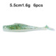 Small Paddle Tail Fishing Lure 55mm1.6g Soft Baits Fresh Water Bass Swimbait Tackle Gear