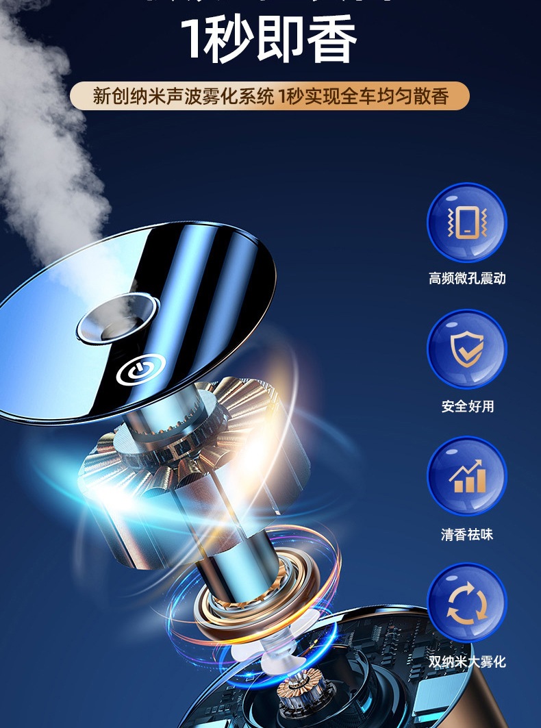 Smart Car Aromatherapy Machine, Car Perfume Automatic Spray Humidifier, In-Car Fragrance, Car-mounted Auto Start/Stop Aromatherapy Machine