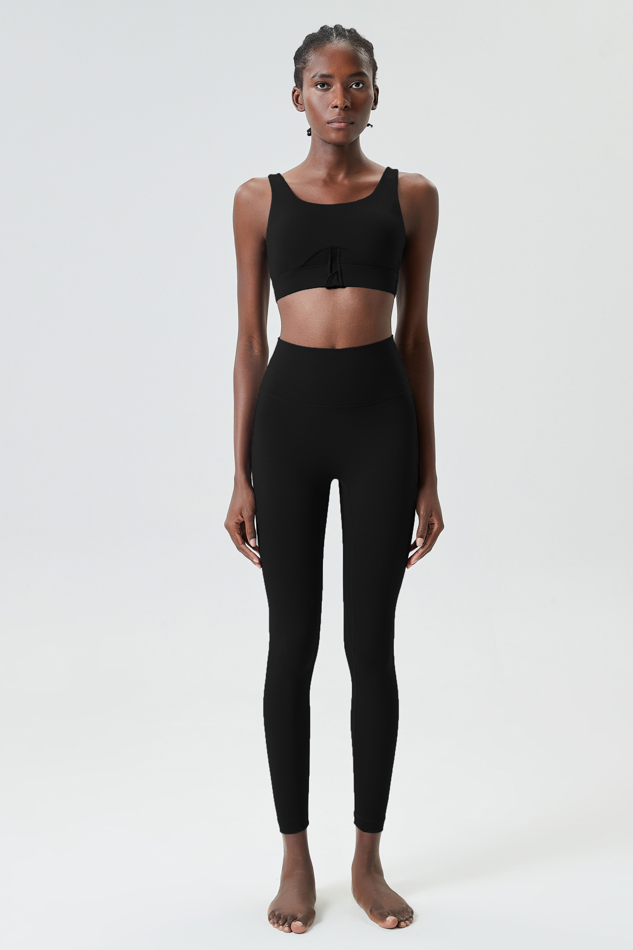 Simple Style Sport Style Solid Color Nylon U Neck Tracksuit Racerback Tank Tops Skinny Pants display picture 12