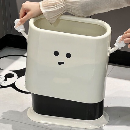 A Stylish, Space-Saving Trash Can That Fits in Narrow Gaps* Cute Household Waste Bin for Bathroom, Toilet, Living Room, Kitchen