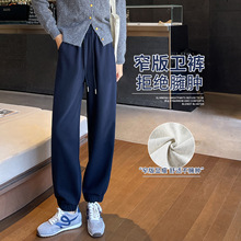 藏青色运动裤女2025新款秋冬哈伦束脚显瘦九分小个子窄版休闲卫裤