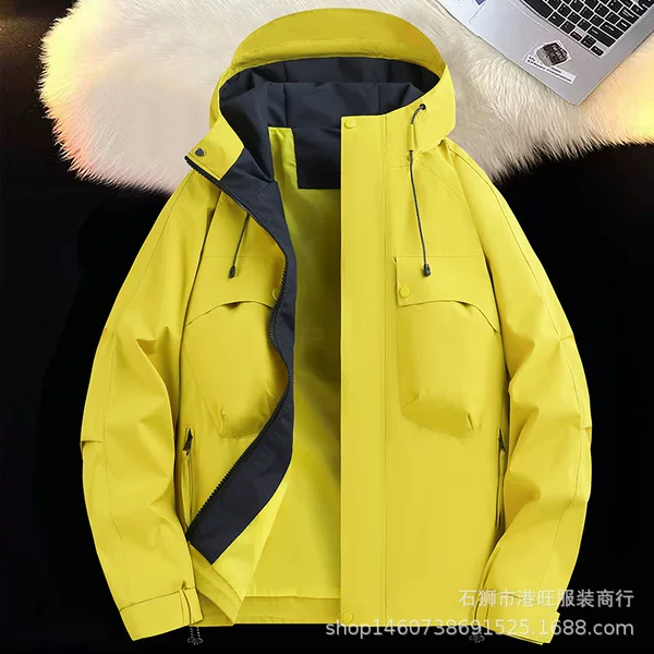Autumn and Winter Men's Sports Outdoor Windbreaker Workwear Casual Jacket Hooded Coat Windproof Jacket Versatile Top Wholesale