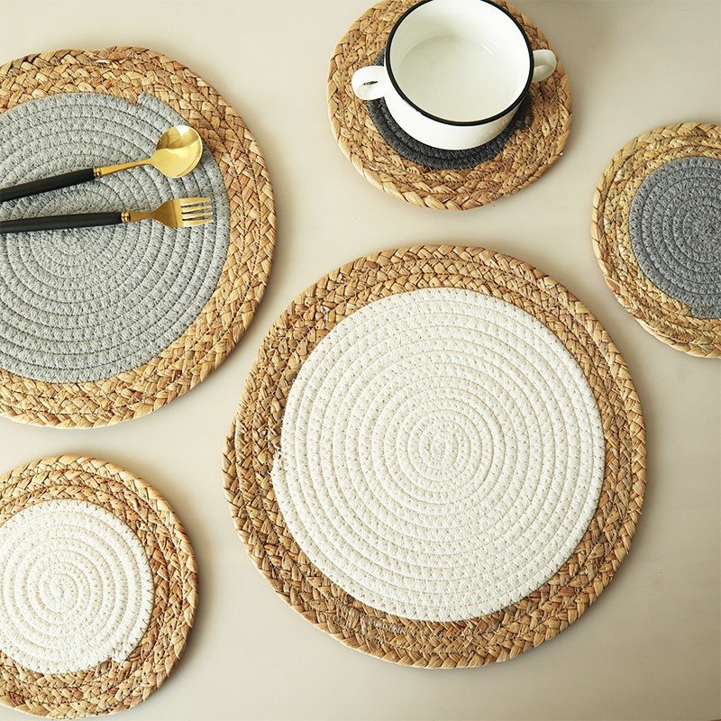 Manteles individuales Mesa de comedor de tejido mixto Almohadilla de aislamiento térmico