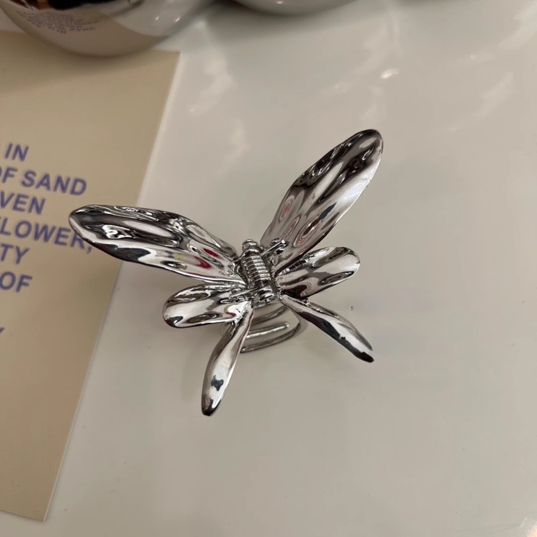 De alto grado de metal pequeño clip de mariposa horquilla hembra Cabeza trasera pinza de pelo medio lazo tocado de pelo horquilla de tiburón clip