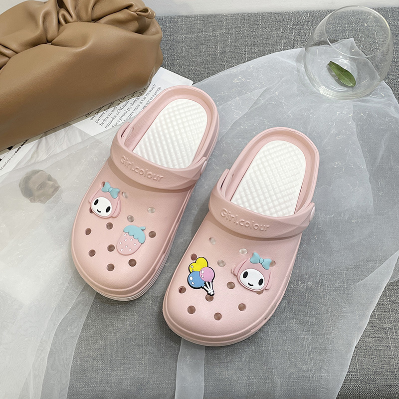 Eva洞靴女性夏かわいい外着少女心潮滑り止め看護師通勤バッグビーチ頭サンダル卸売り|undefined