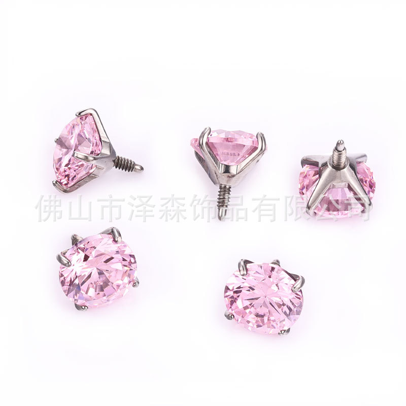 F136 Titanium Alloy Ear Stud Long Teeth 5A Claw Zirconium G23 Titanium Ear Bone Nail Accessories External Teeth Lip Nail Human Puncture Jewelry detail image 12