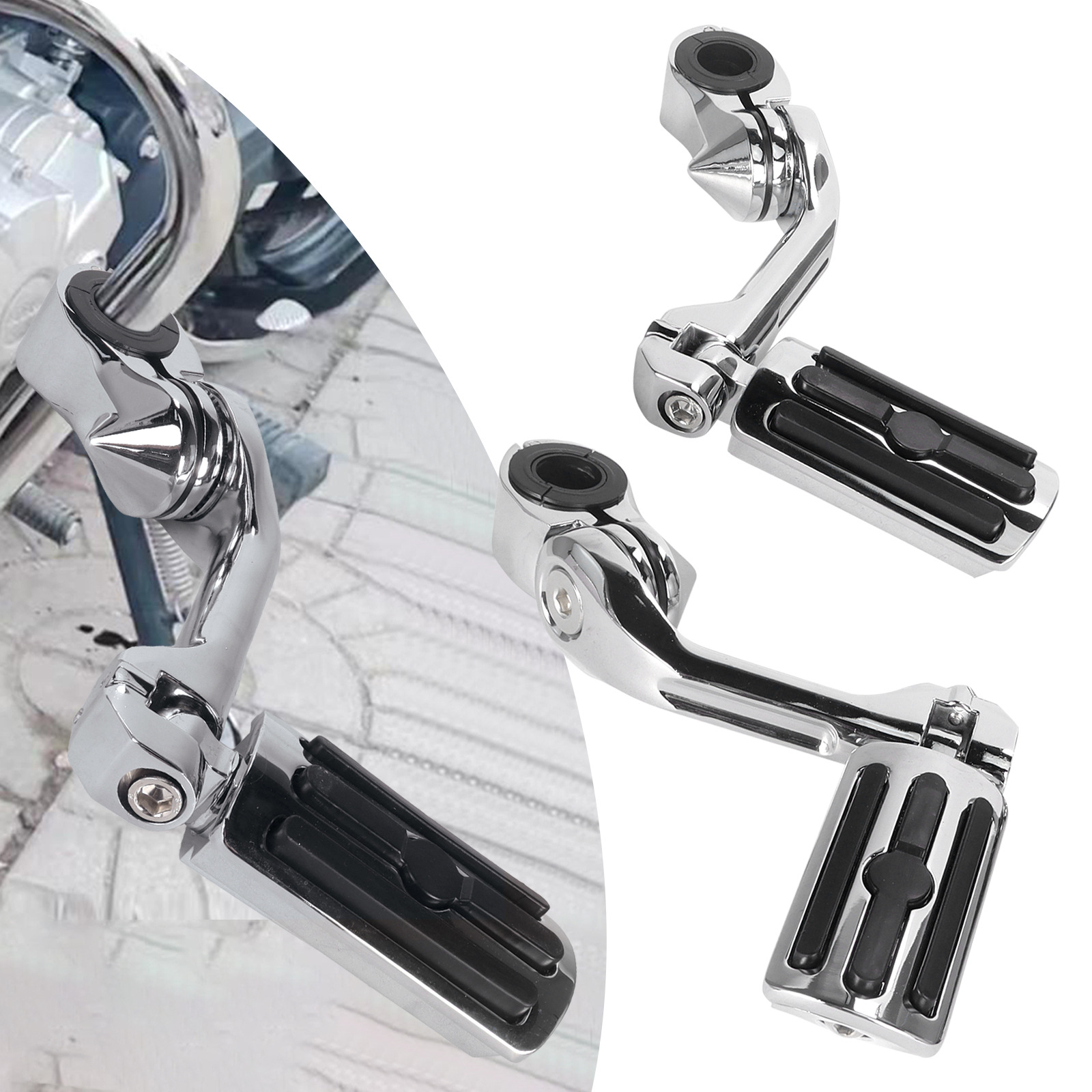 Harley Suitable Pedal Large Glide Diana Motorcycle Modified Rear Pedal Long Rod Bracket Universal Pedal