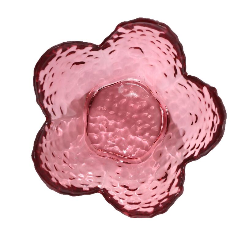 クリエイティブな透明な槌目桜ディップソース醤油小皿花びらピンクガラス調味料ディップソース調味料皿|undefined