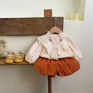 Children's autumn set, shirt, shorts, western style