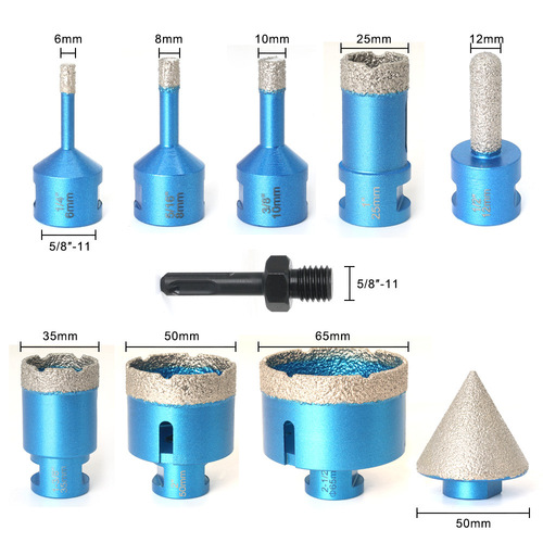 Cross-border brazing hole opener set glass tile marble American thread 5-8''-11/M14 angle grinder