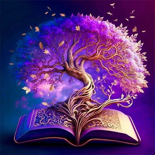 Pequeño libro rojo nuevo lleno de pintura de diamante árbol de vida DIY bordado de diamante pintura decorativa sala de estar fábrica de suministro transfronterizo al por mayor