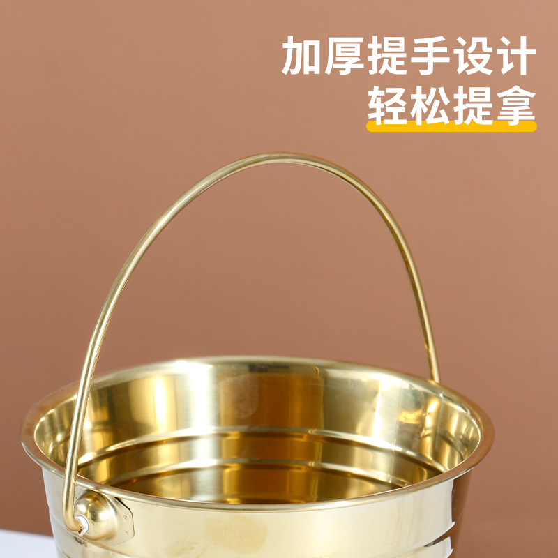 Cubo de hielo de acero inoxidable transfronterizo para uso comercial, especializado para puestos, cubo de hielo para cerveza de bar, cubo de agua pequeño portátil de alta estética para exteriores.