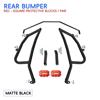 CFMOTO AURA150 crash guards, front: Motorcycle bumper - blackreinforced-rear-bumper-red-protective-block