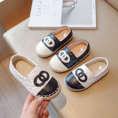 2024 Spring and Autumn New Korean Style Children's Fashion Fisherman Shoes Internet Celebrity Girls' Shallow Mouth Bean Shoes Baby Soft Sole Leather Shoes