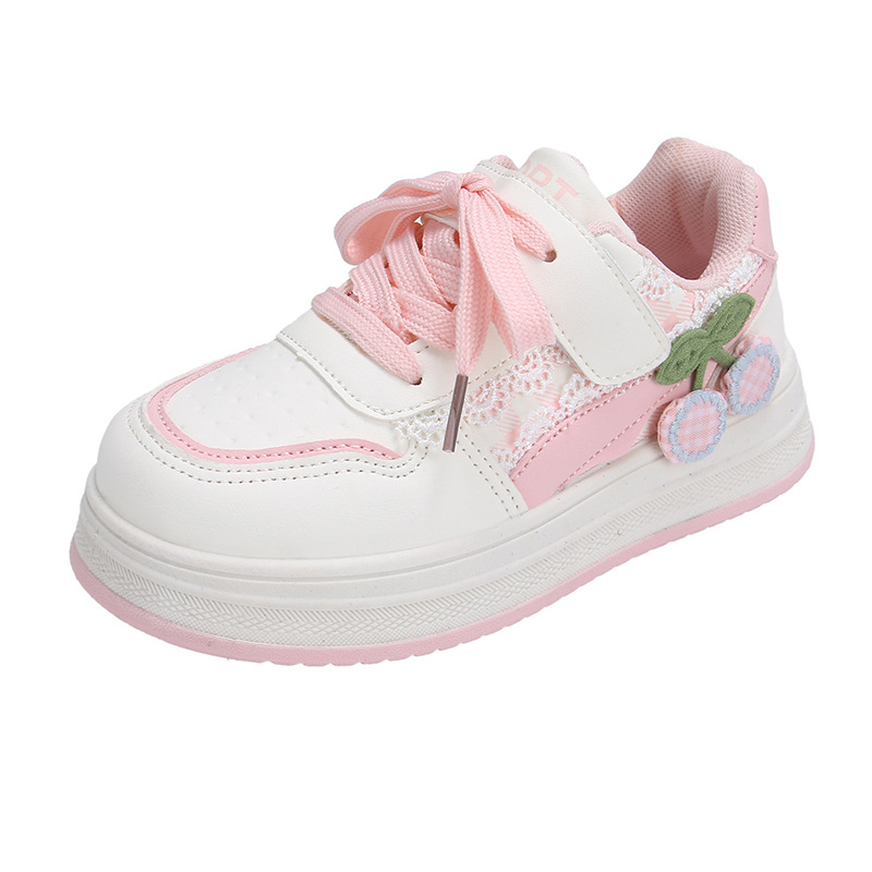 Zapatos blancos para niñas Primavera y otoño 2025 nuevos zapatos deportivos para niños zapatillas de deporte de moda para niñas zapatos casuales de suela suave de todo fósforo