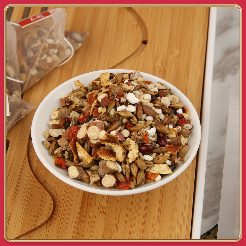 50 packs of Red Bean Coix Seed Tea Euryale Seed, Poria, Red Bean Health Supplements for Men and Women, Triangular Tea Bags