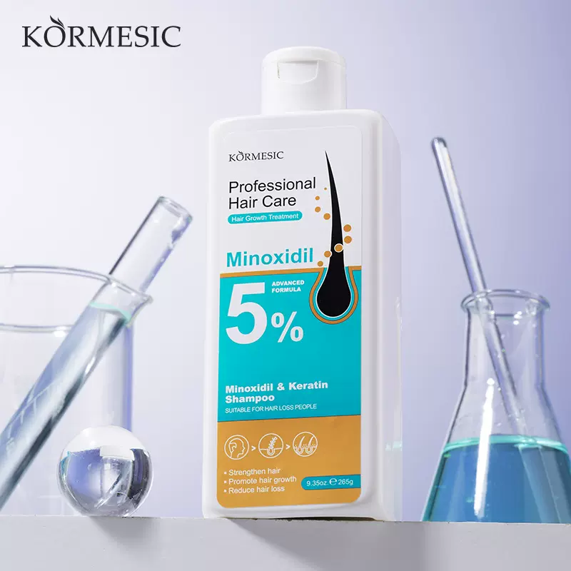 跨境洗发水 KORMESIC 5%米诺地尔&角蛋白洗发水shampoo英文洗发露