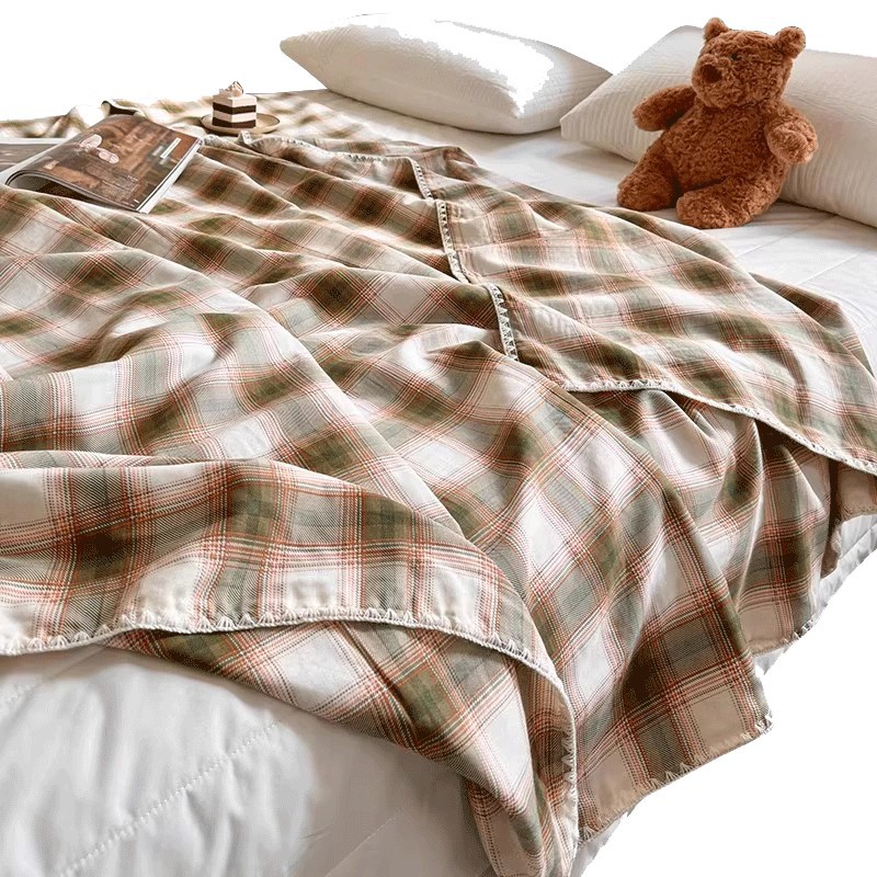 Manta de gasa de doble capa de algodón de verano, colcha de aire acondicionado, siesta de verano, manta de algodón de oficina, manta de sofá, colcha fresca de verano image 5