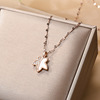 Fashionable necklace, pendant, accessories, city style, maple leaf, micro incrustation, European style, does not fade