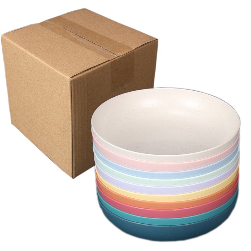 15cm profundo plato de hueso redondo 10 unids paja de trigo gota-resistente pastel plato de plate