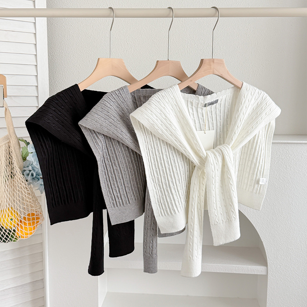 2026 New Style Twist-Knit Shawl with a High-End Feel, Small Shawl for Summer Air-Conditioned Rooms, Neck Protection, Trendy Small Cape