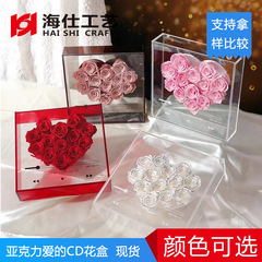 透明アクリル花箱卸売り永生花愛のcdバレンタインデー角形アクリル手提げ包装ギフトボックス