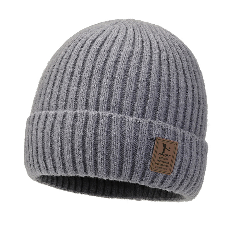 Bonnet d'hiver pour homme en maille doublée polaire, épais, grand tour de tête, protection des oreilles adulte, chaud et imperméable au froid._voghion.com