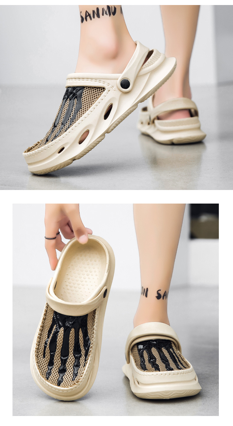 Ademende mesh clogs voor heren antislip outdoor slippers_voghion.com