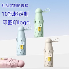 五折8骨胶囊伞轻巧便携太阳伞黑胶防晒防紫外线遮阳伞可long