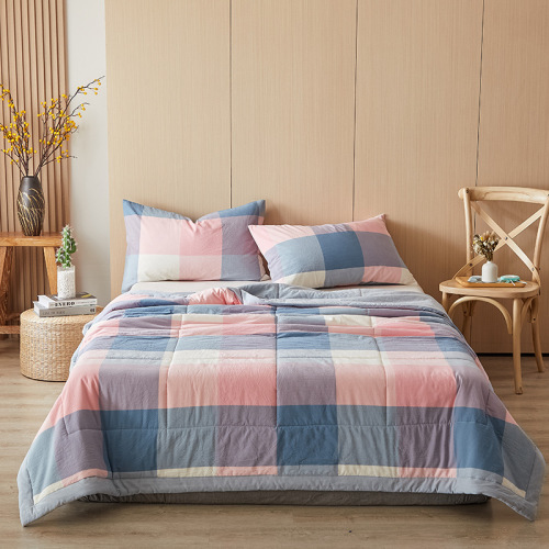 All-cotton quilt, machine washable cotton thin bedspread for double bed, pure cotton summer cool quilt for student dormitory, air-conditioned bedspread for summer