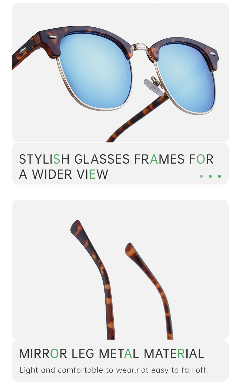 Polarized Sunglasses For Men And Women Retro Style Half Frame_voghion.com