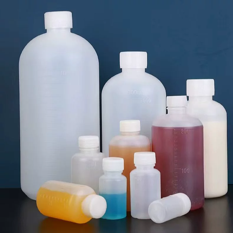 Пластиковые бутылки с узким горлышком, различные спецификации, бутылки для реагентов из ПНД, бутылки для отбора проб в химической лаборатории, градуированные бутылки с узким горлышком, бутылки с малым горлышком