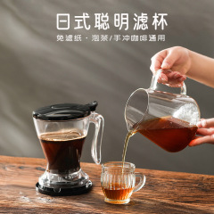 新款日式聰明杯免濾紙手沖咖啡濾杯通用泡茶濾網過濾器帶開關茶漏